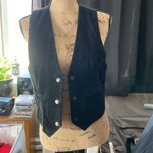 Vintage Black Suede Vest